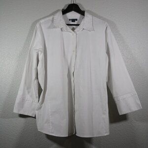 Blue Generation 2XL Ladies Poplin Button Down Shirt